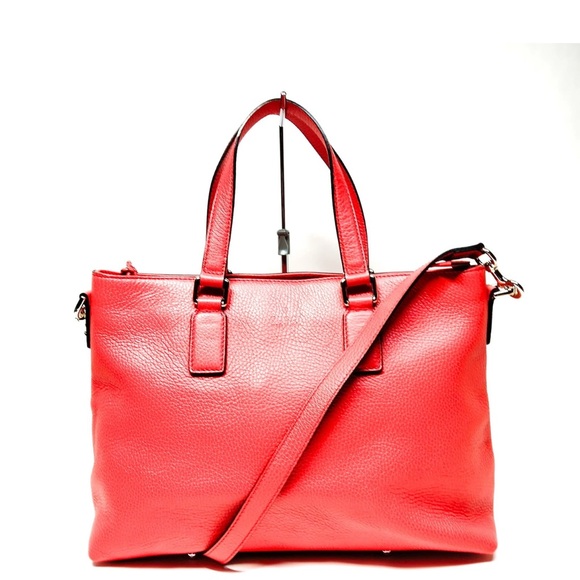 Gucci bamboo Red all Leather tote shoulder crossbody bag EUC authentic - Picture 5 of 11